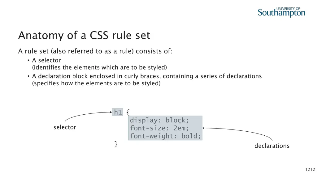 anatomy of a css rule set