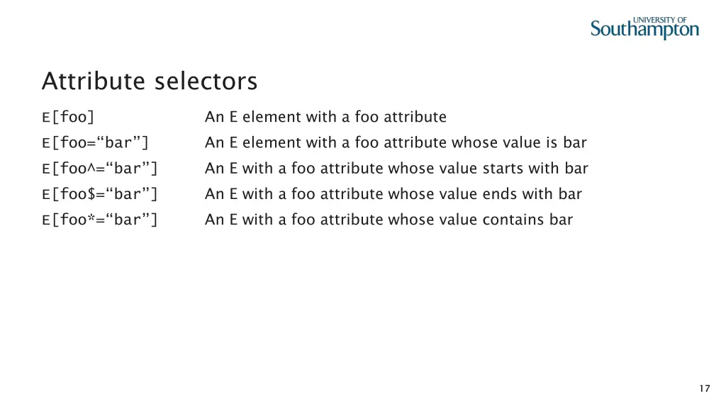 attribute selectors
