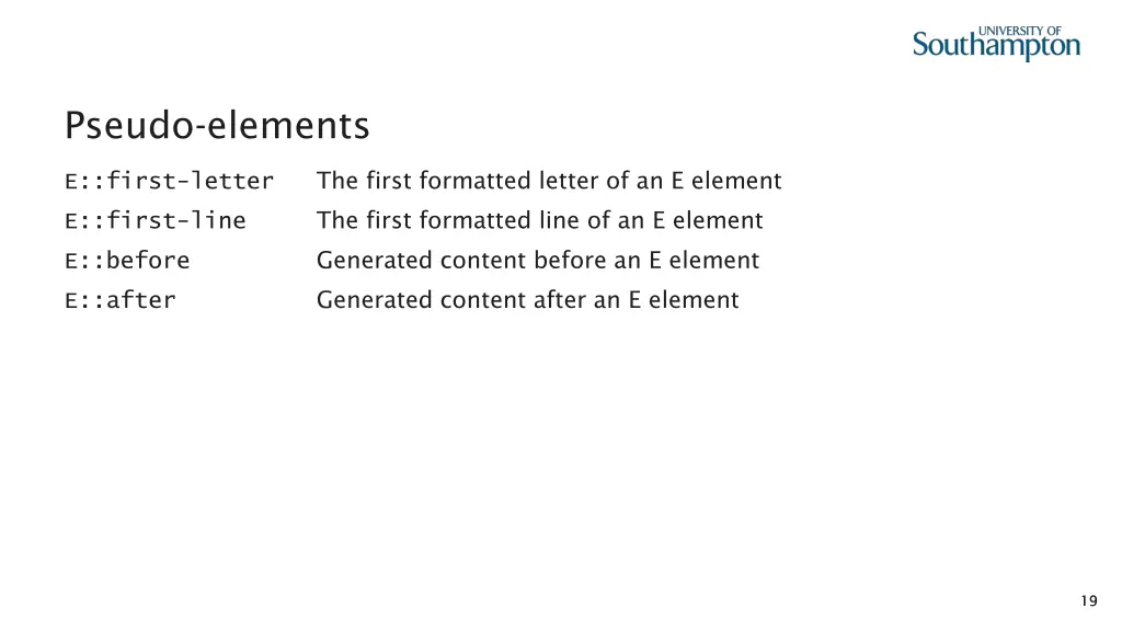 pseudo elements