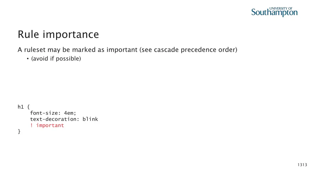 rule importance