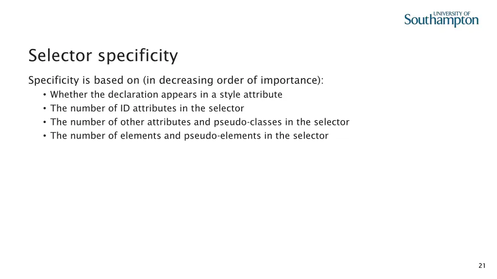 selector specificity