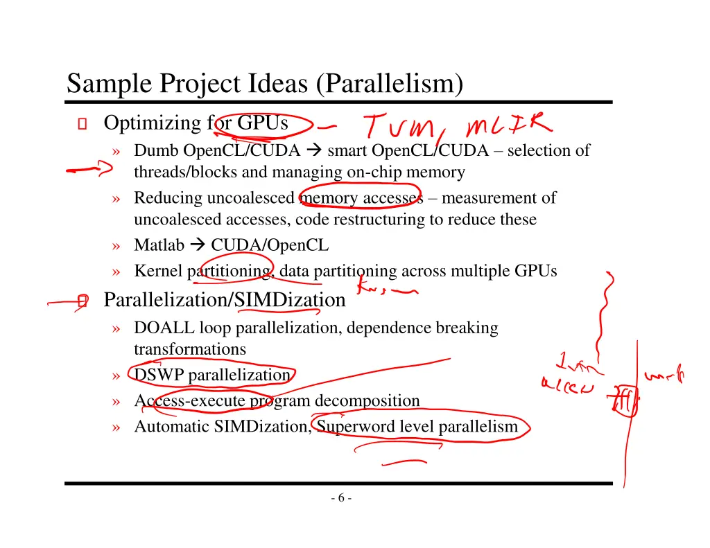 sample project ideas parallelism