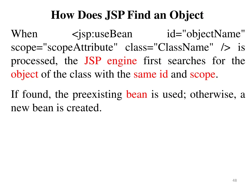 how does jsp find an object