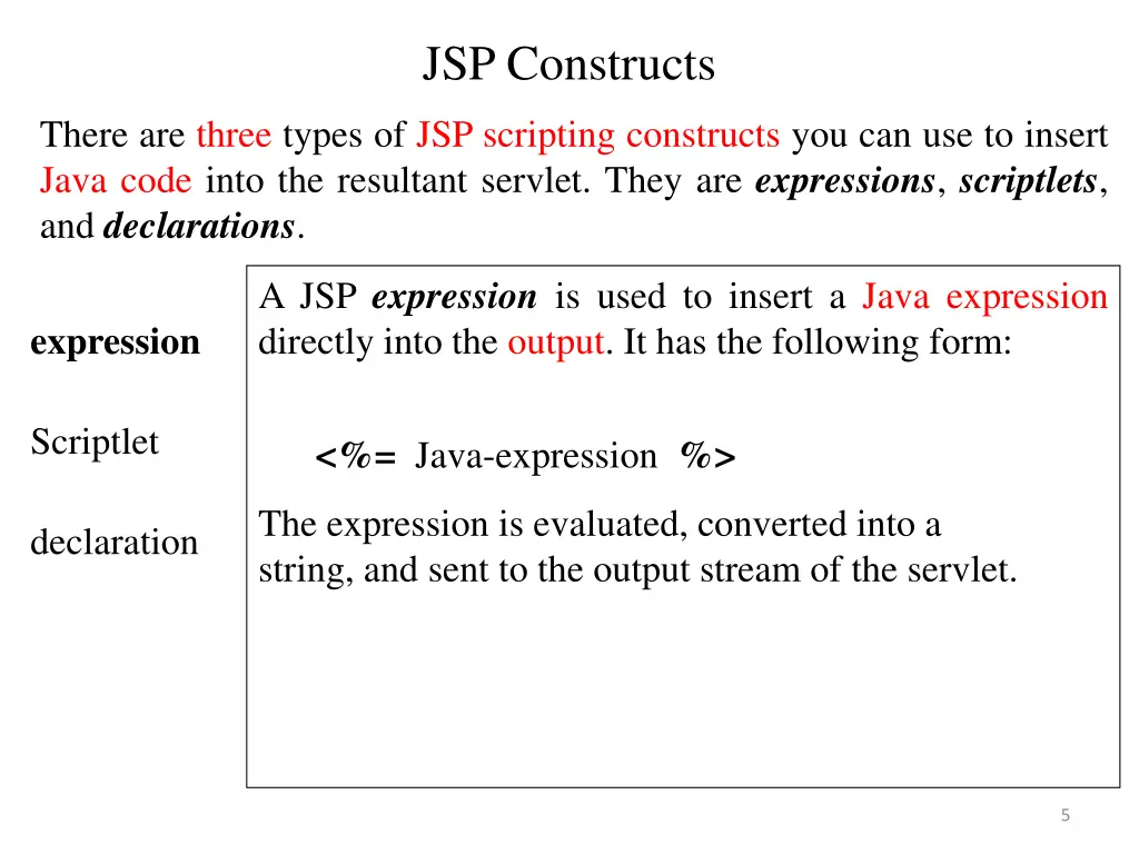 jsp constructs
