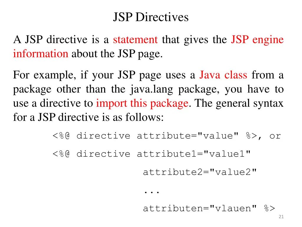 jsp directives