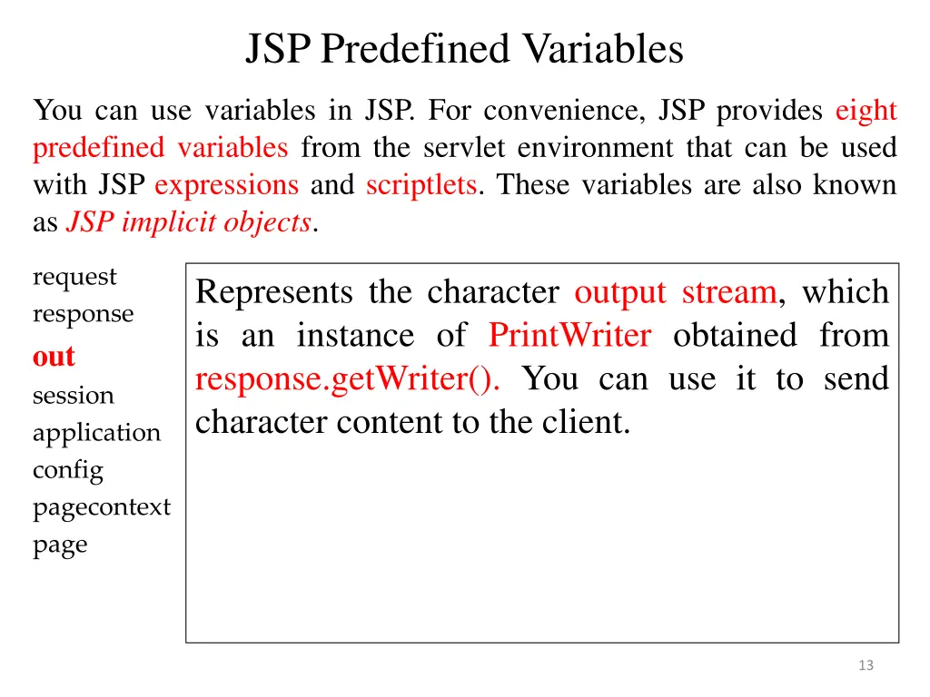 jsp predefined variables 2