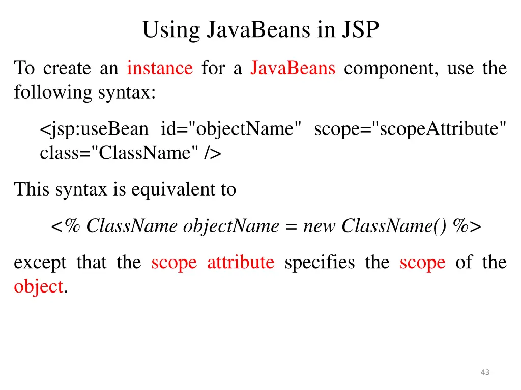 using javabeans in jsp