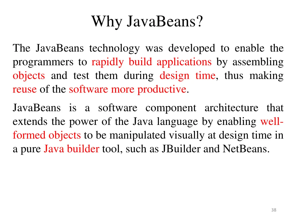 why javabeans
