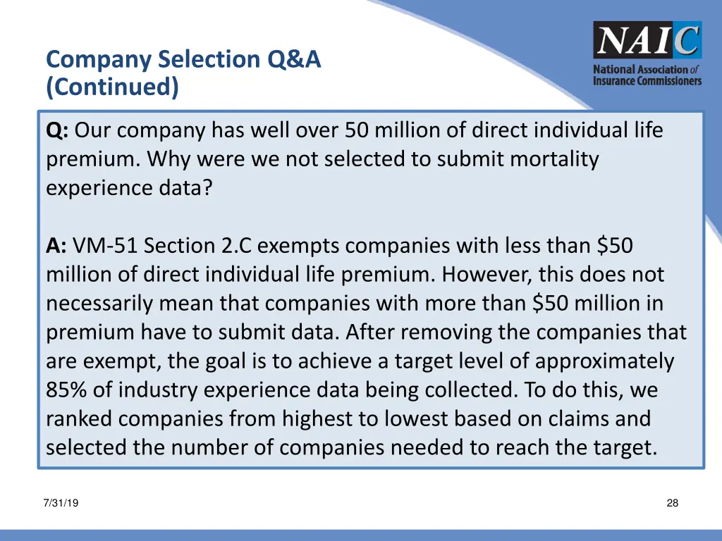 company selection q a continued 1