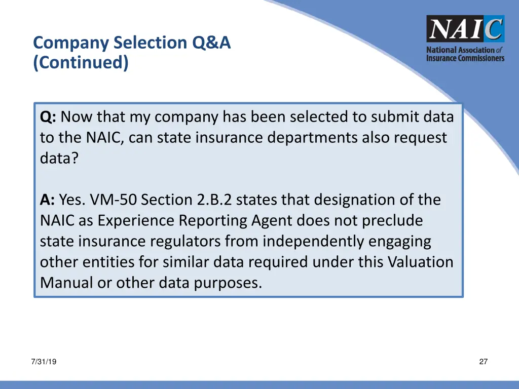 company selection q a continued