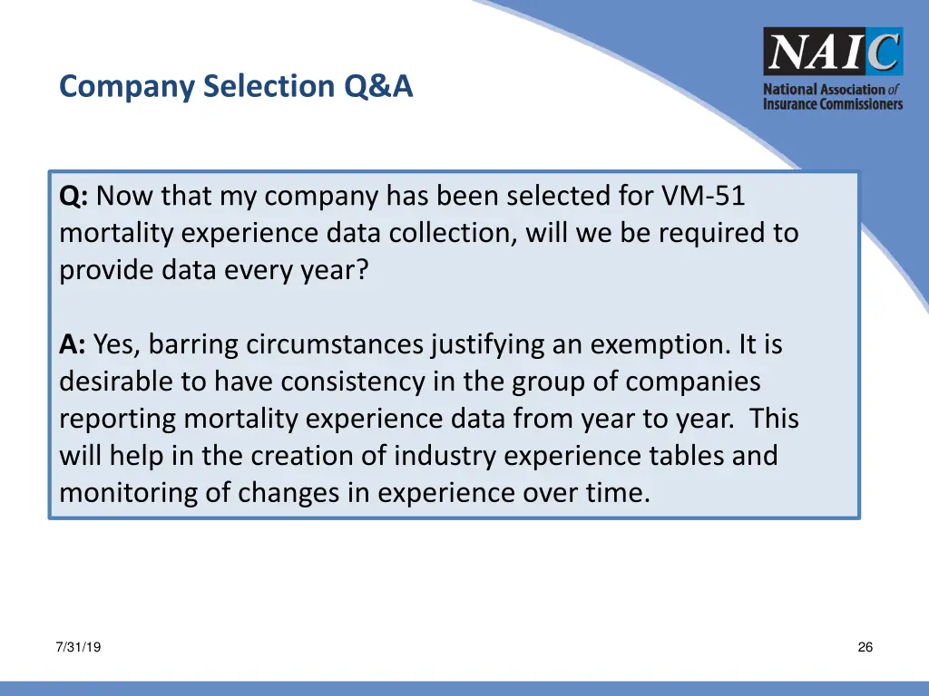 company selection q a