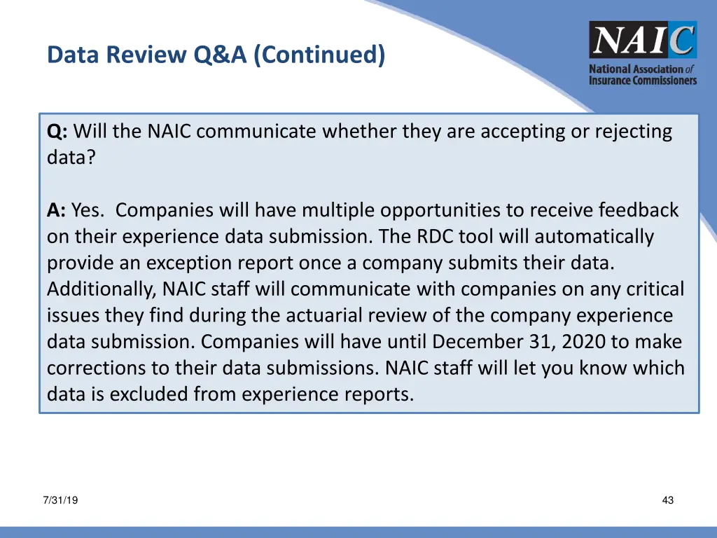 data review q a continued