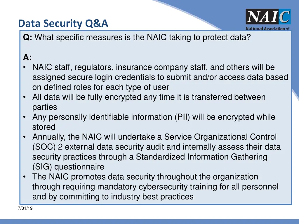 data security q a q what specific measures