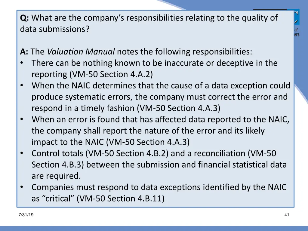 data submission q a q what are the company