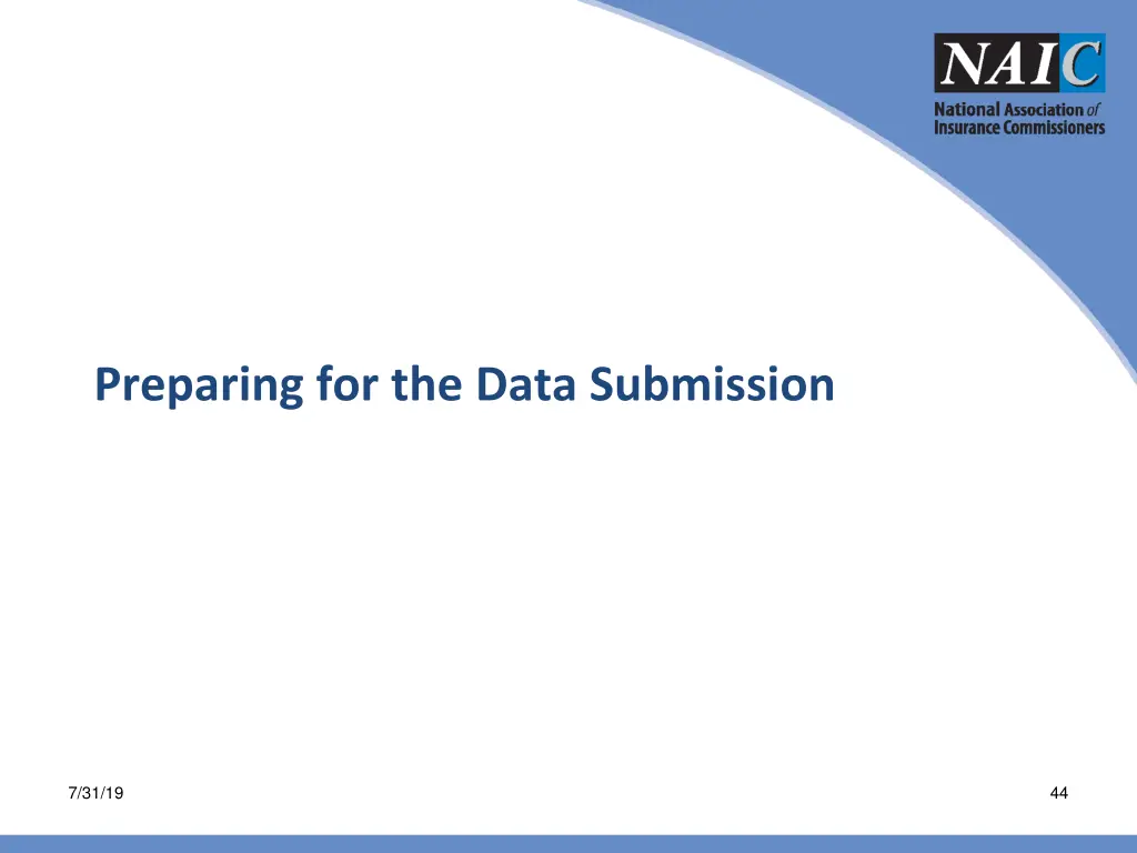 preparing for the data submission