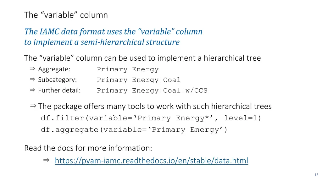 the variable column