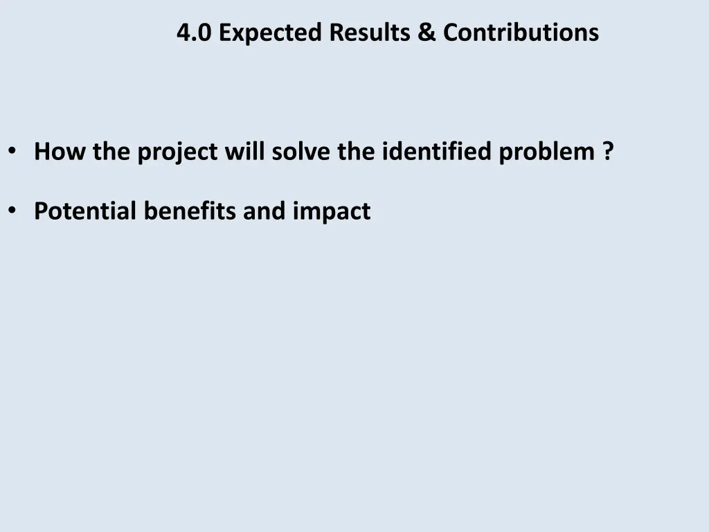 4 0 expected results contributions