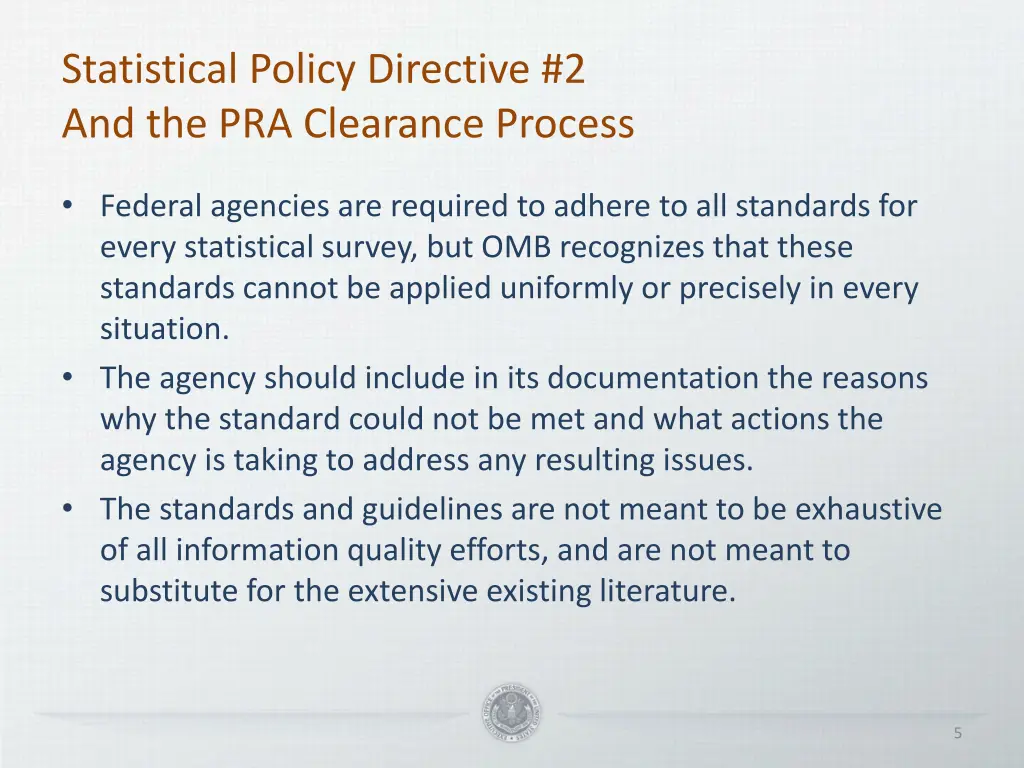 statistical policy directive