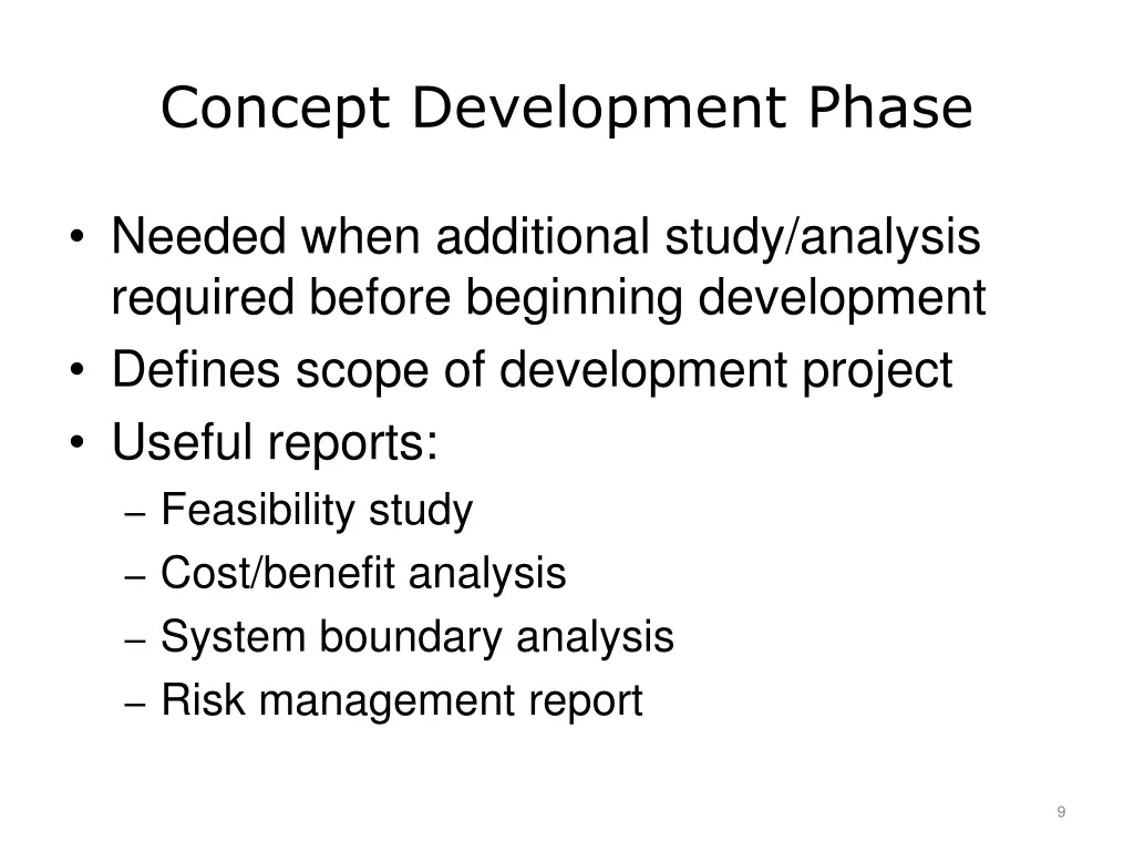 concept development phase