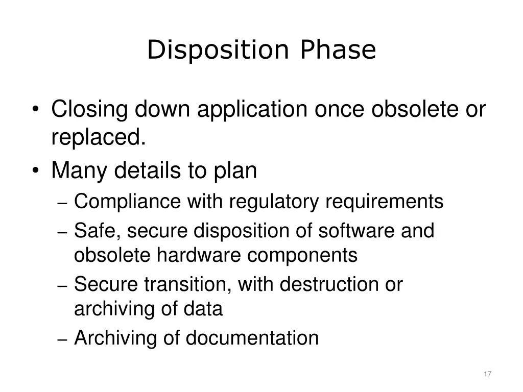 disposition phase