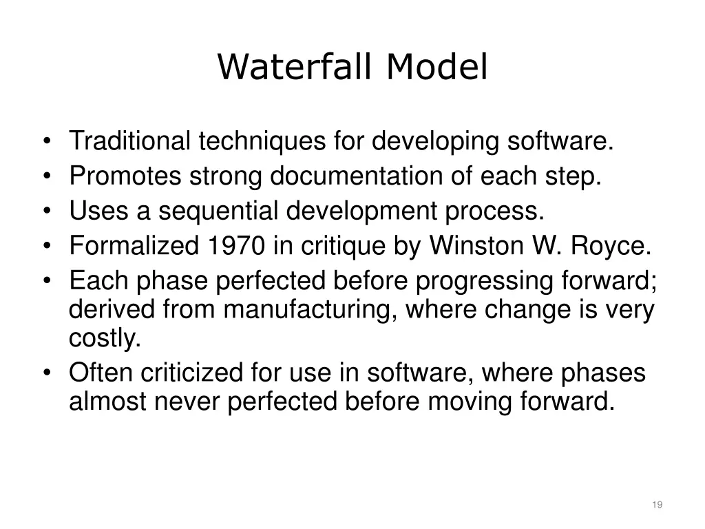 waterfall model