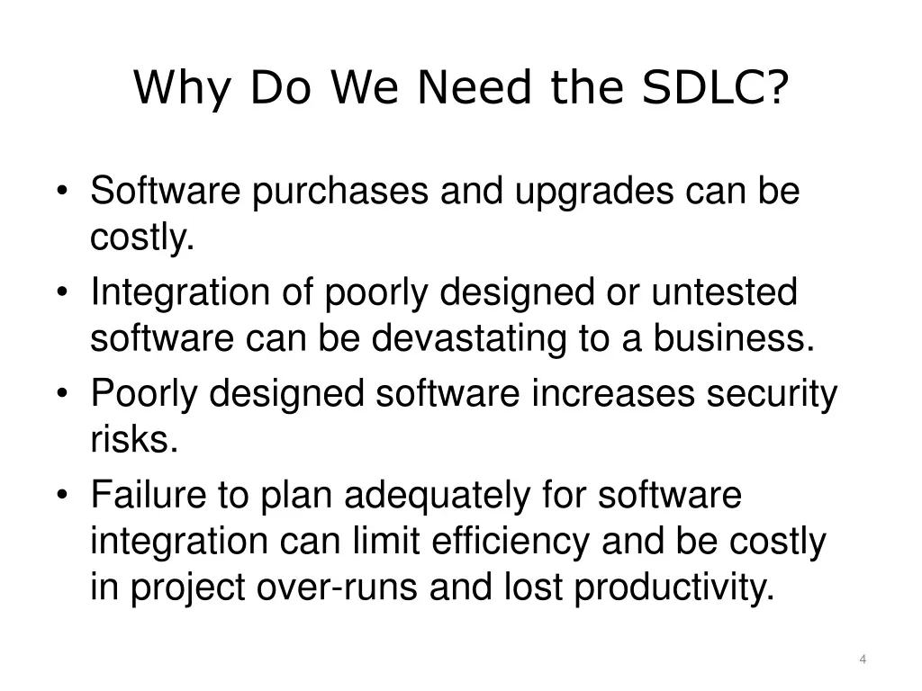 why do we need the sdlc