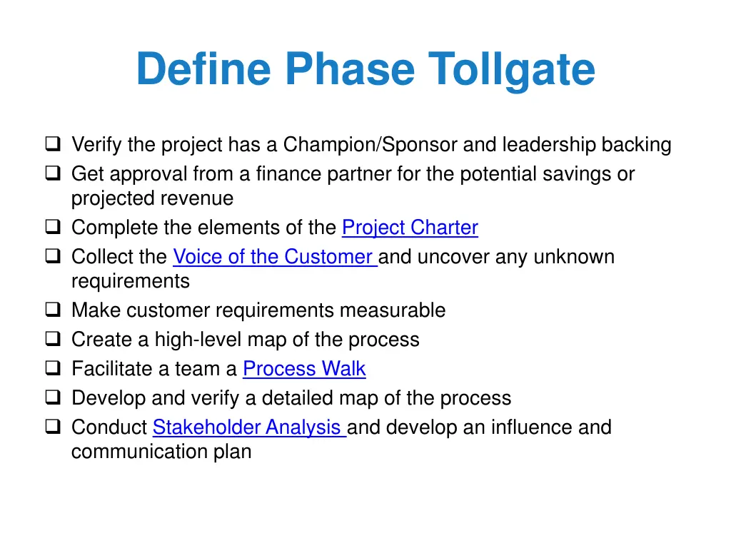 define phase tollgate