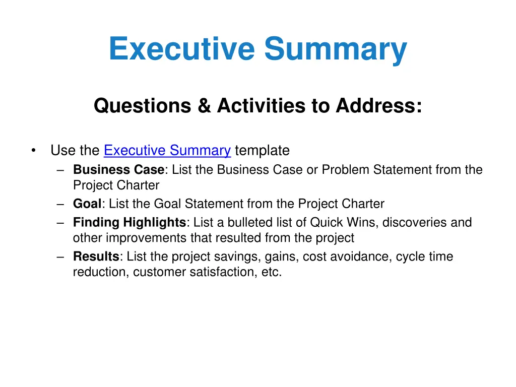 executive summary