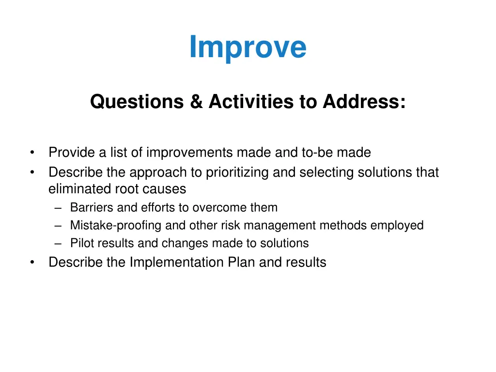 improve