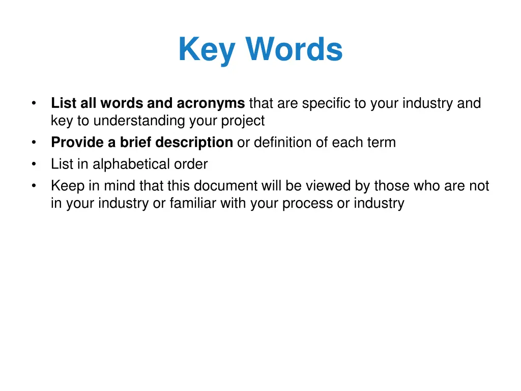 key words