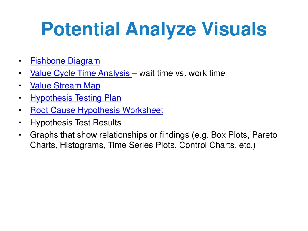 potential analyze visuals