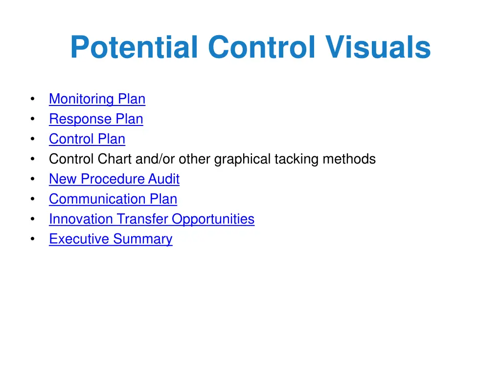 potential control visuals