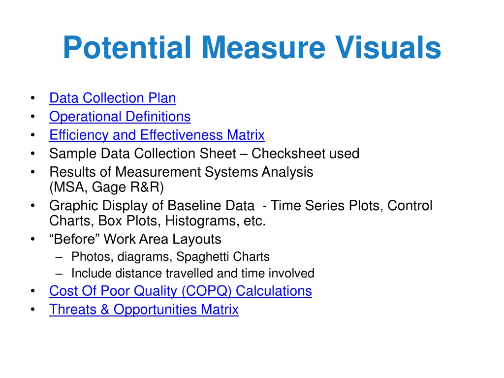 potential measure visuals