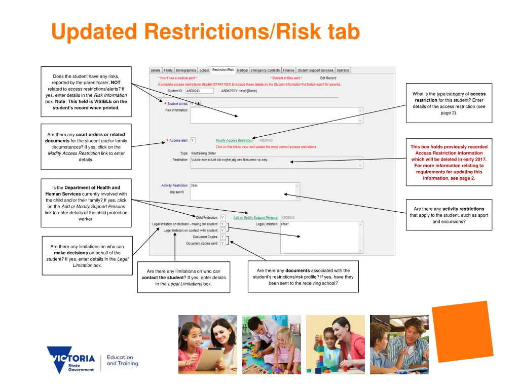 updated restrictions risk tab