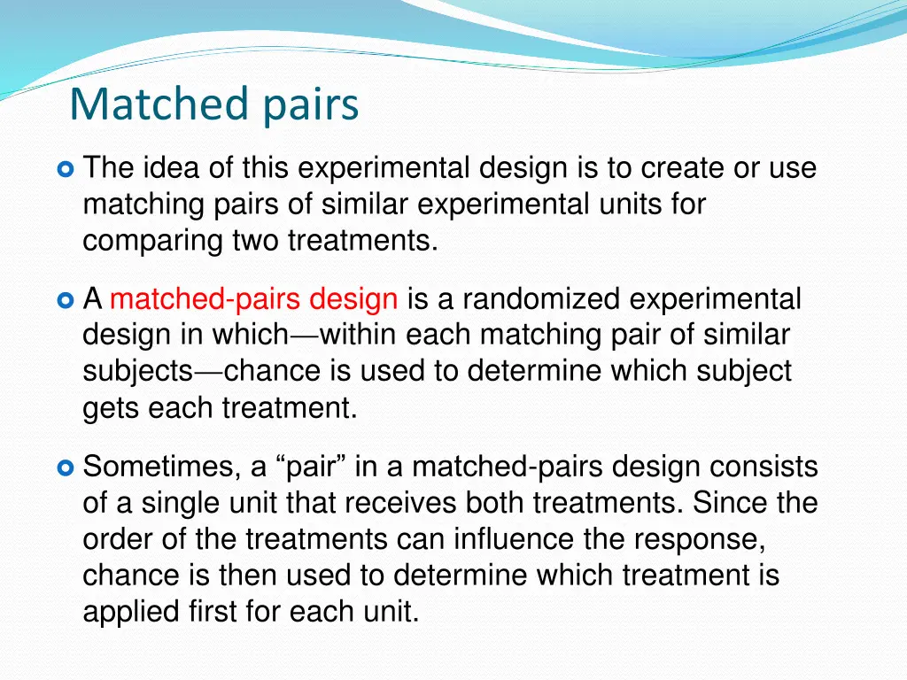 matched pairs