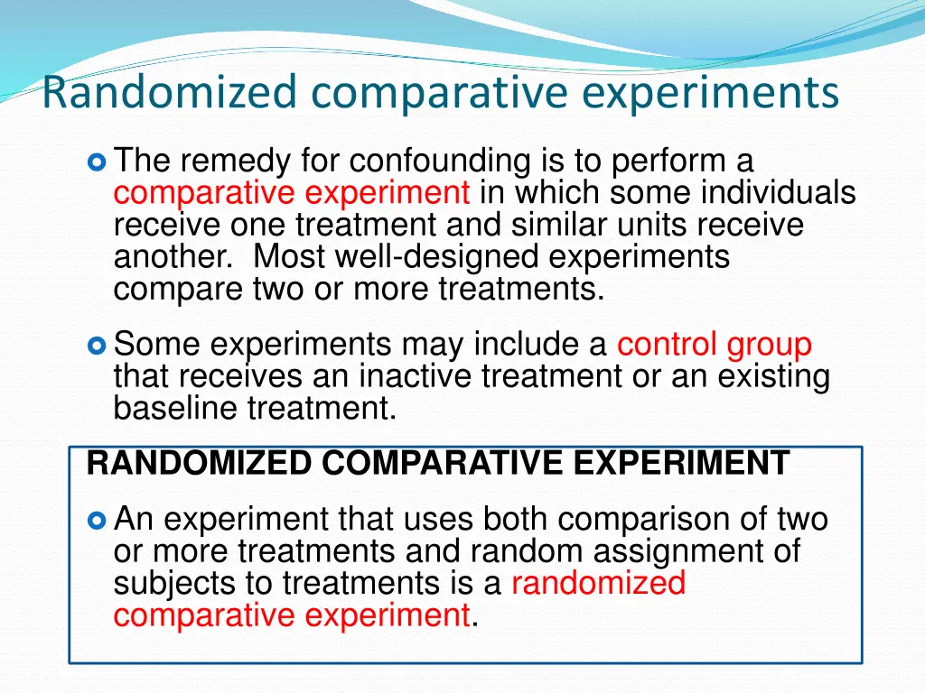 randomized comparative experiments