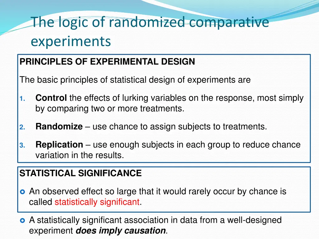 the logic of randomized comparative experiments 1