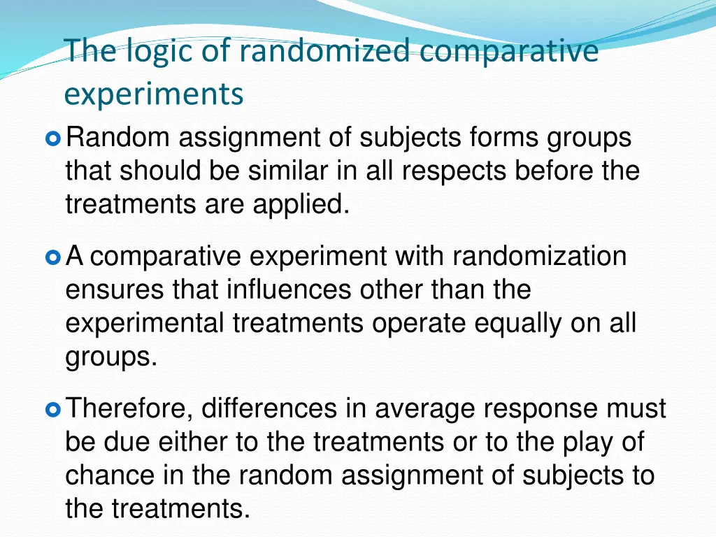 the logic of randomized comparative experiments