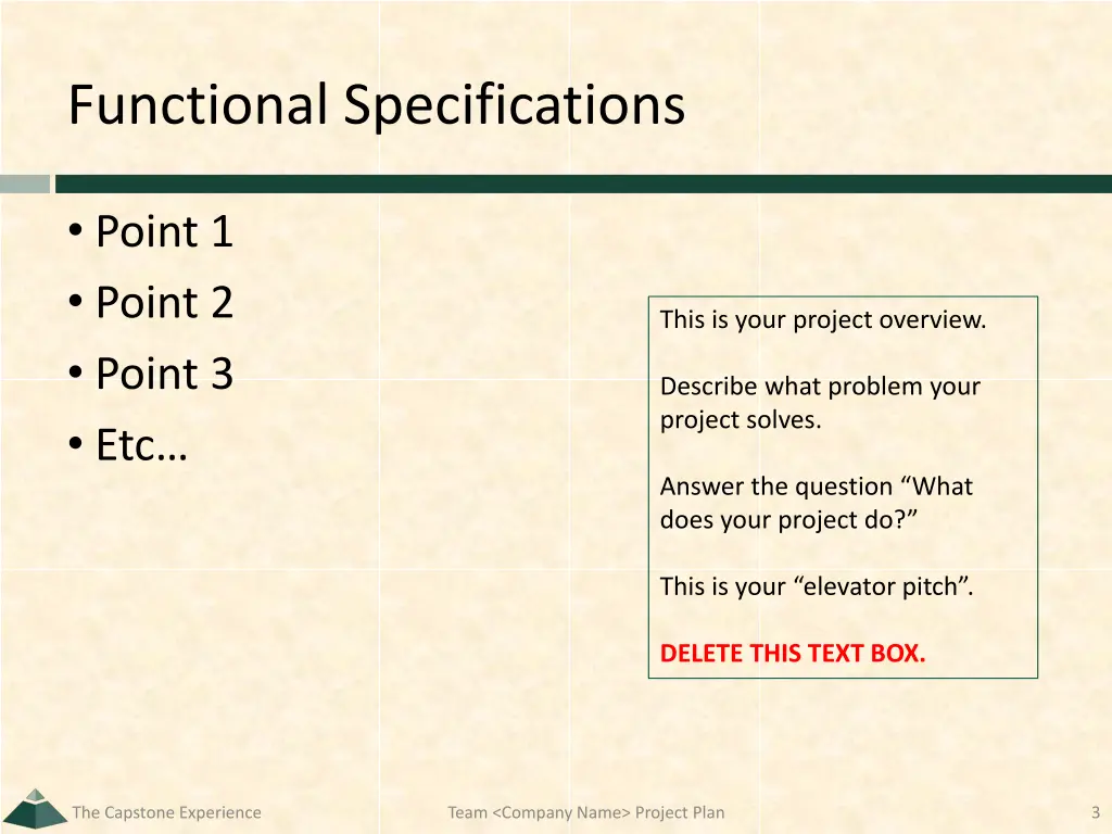functional specifications