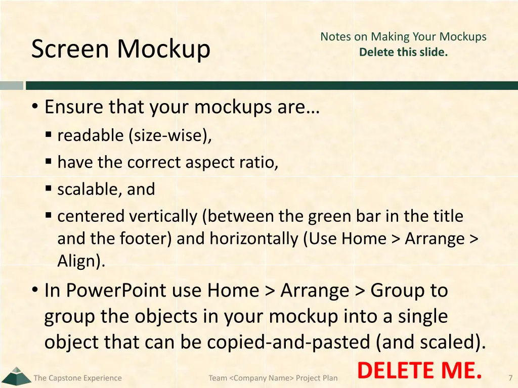 notes on making your mockups delete this slide