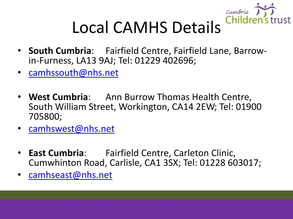 local camhs details