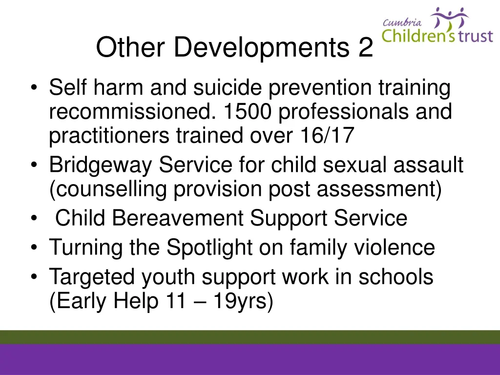 other developments 2 self harm and suicide