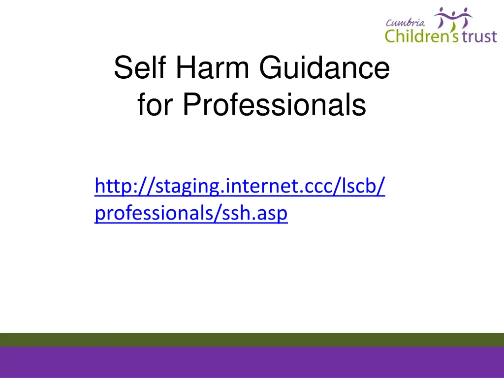 self harm guidance for professionals