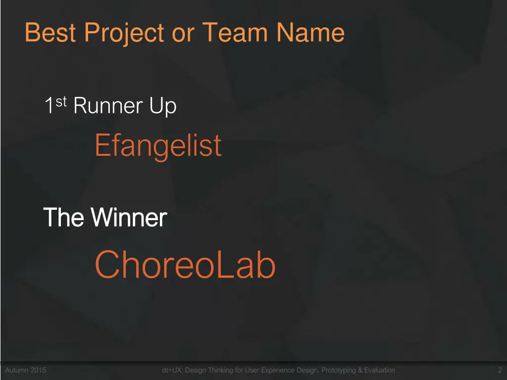 best project or team name