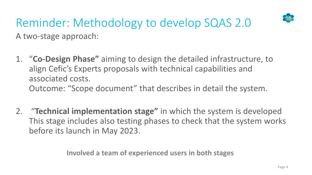 reminder methodology to develop sqas 2 0