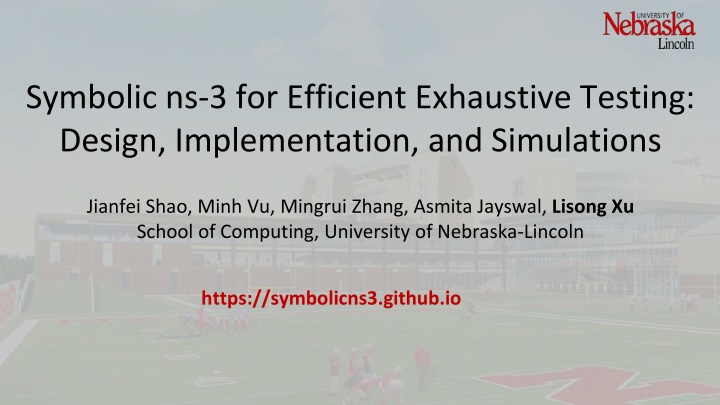 symbolic ns 3 for efficient exhaustive testing