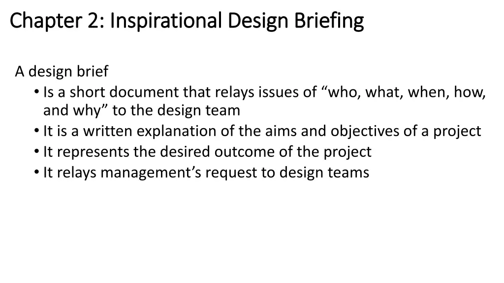 chapter 2 inspirational design briefing chapter