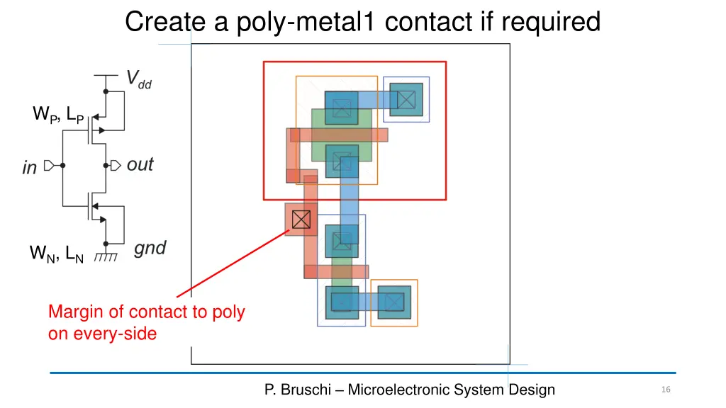 create a poly metal1 contact if required