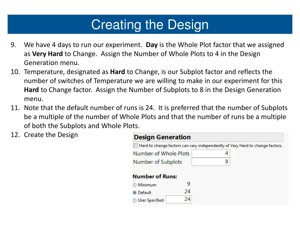 creating the design 3