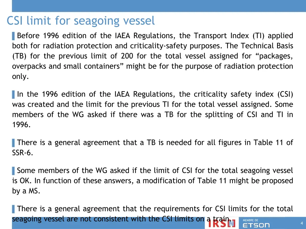 csi limit for seagoing vessel 1